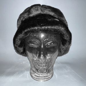 Black Faux Fur Cloche